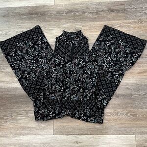 Ted Baker Elegant Black Floral Jumpsuit